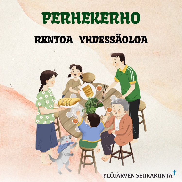 Karhen perhekerho kuva perheestä pöydän ääressä