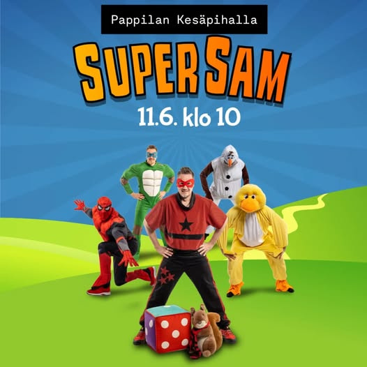 Pappilan kesäpiha perheille Super sam mainos
