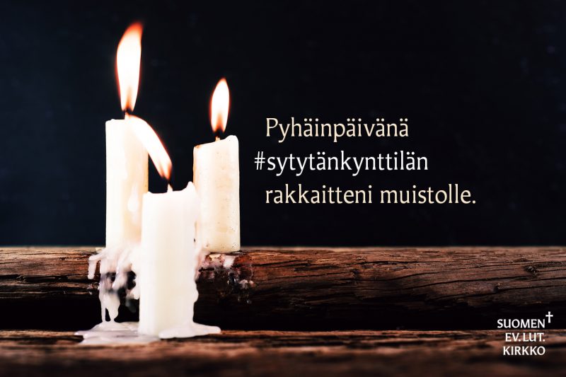 Pyhäinpäivä - sytytän kynttilän (kuvituskuva)