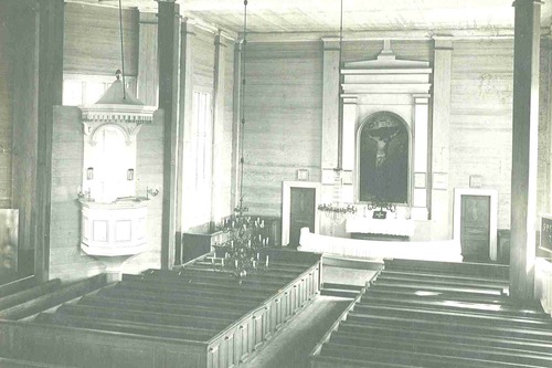 Vanha sisäkuva Ylöjärven kirkosta